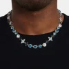 Star Motif Blue Multi Gemstone Chain - 10mm