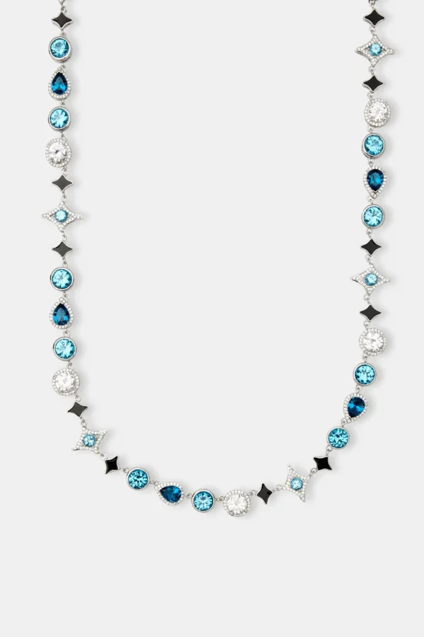 Star Motif Blue Multi Gemstone Chain - 10mm