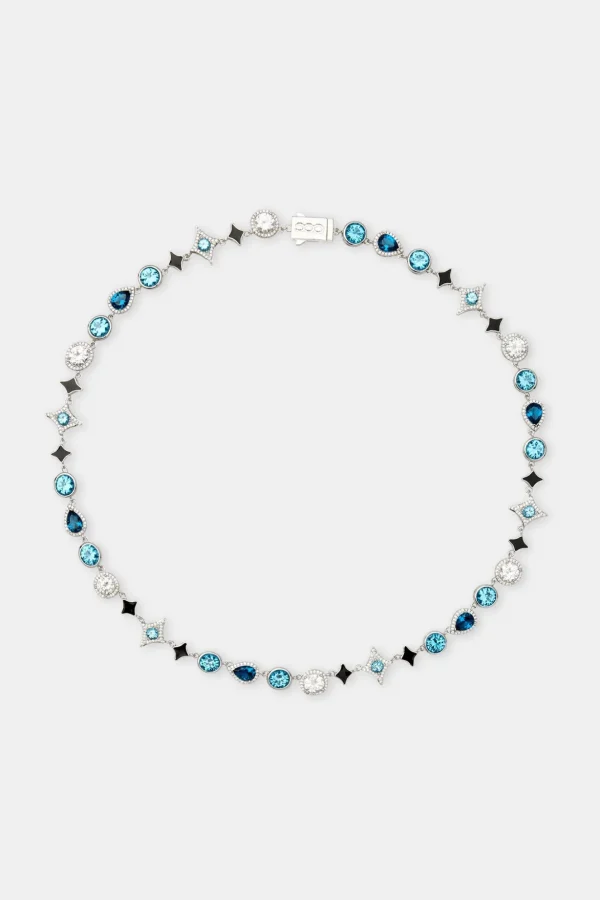 Star Motif Blue Multi Gemstone Chain - 10mm