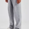 Straight Leg Split Hem Knit Jogger - Grey