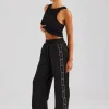 Stud Wide Leg Jogger - Black