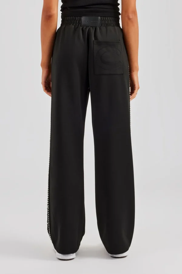 Stud Wide Leg Jogger - Black