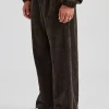 Suede Straight Leg Jogger - Charcoal