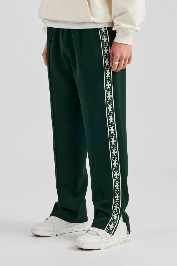 Taping Split Hem Track Pant - Forest Green