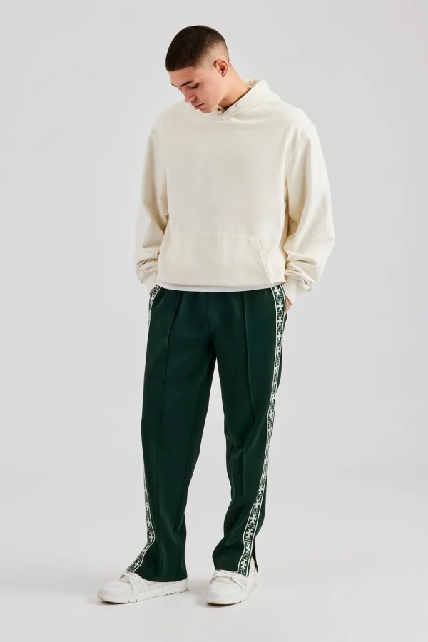 Taping Split Hem Track Pant - Forest Green