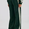 Taping Wide Leg Track Pant - Bottle Green