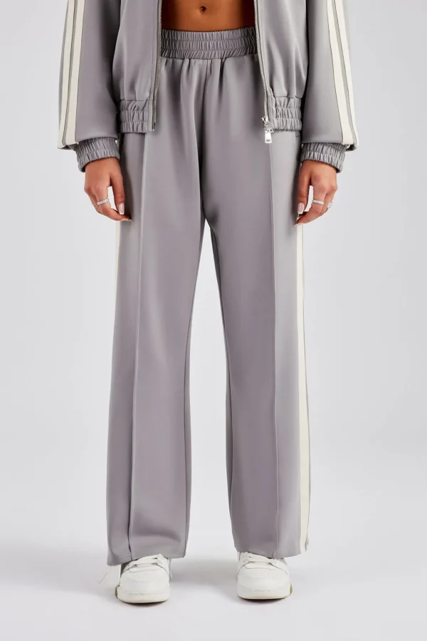 Taping Wide Leg Track Pant - Grey