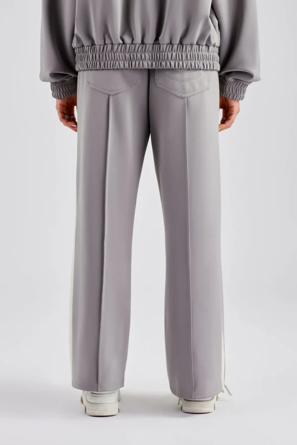 Taping Wide Leg Track Pant - Grey