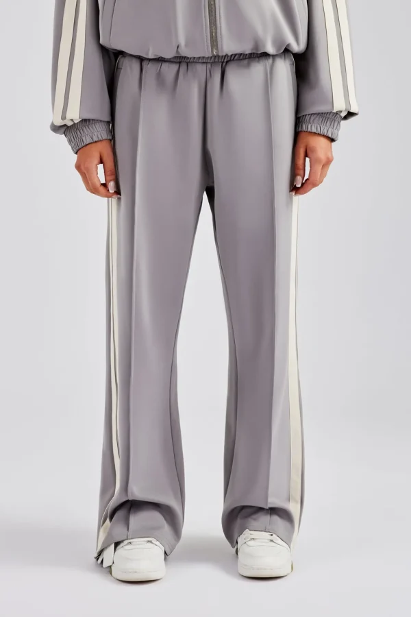 Taping Wide Leg Track Pant - Grey