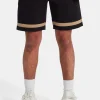 Text Panelled Shorts - Taupe