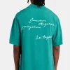 Text Print Bowling Shirt - Green