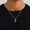 Textured Cross Cuban Necklace - 25mm