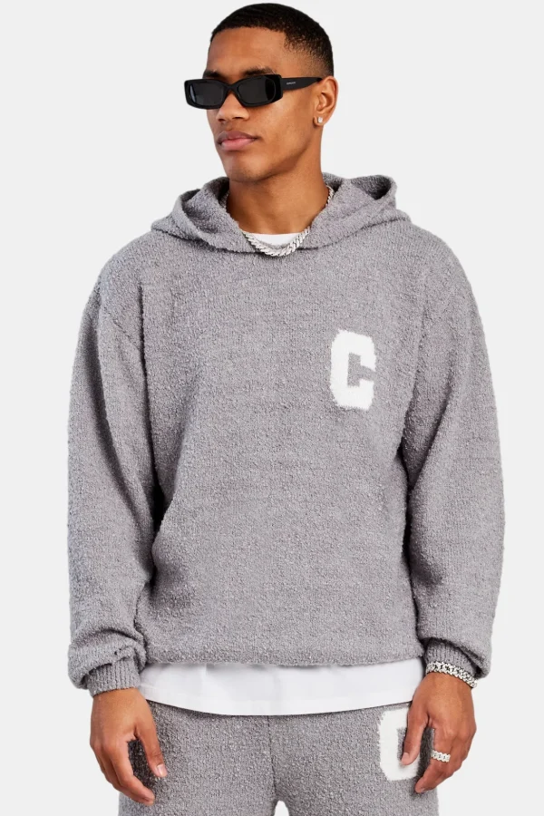 Textured Knitted Hoodie