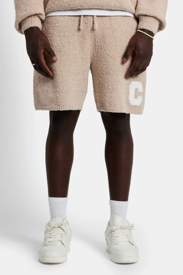 Textured Knitted Short - Beige