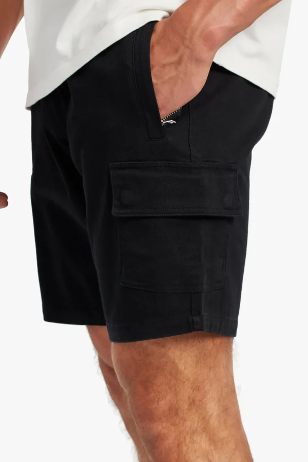 Twill Cargo Shorts - Black