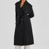 Twill Trench Coat - Black