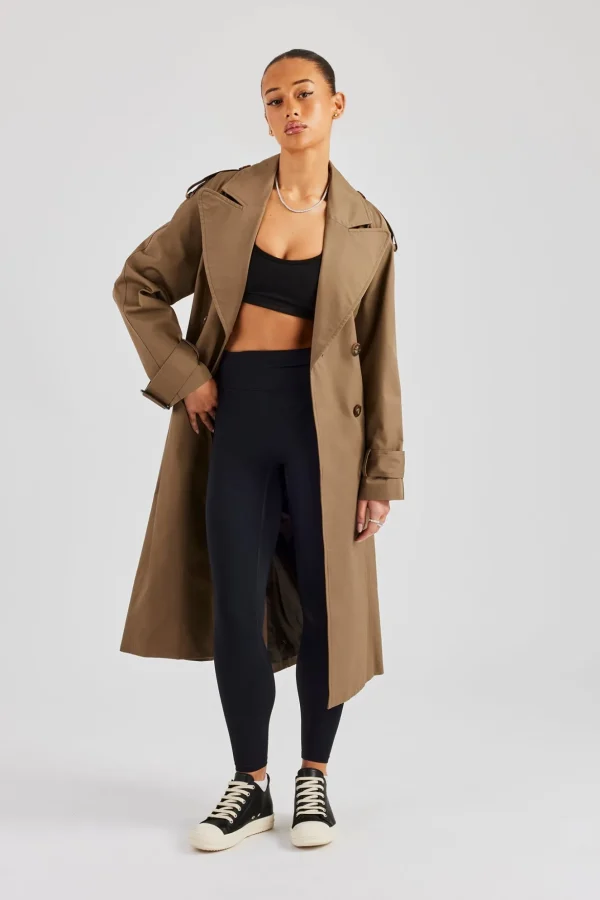 Twill Trench Coat - Taupe