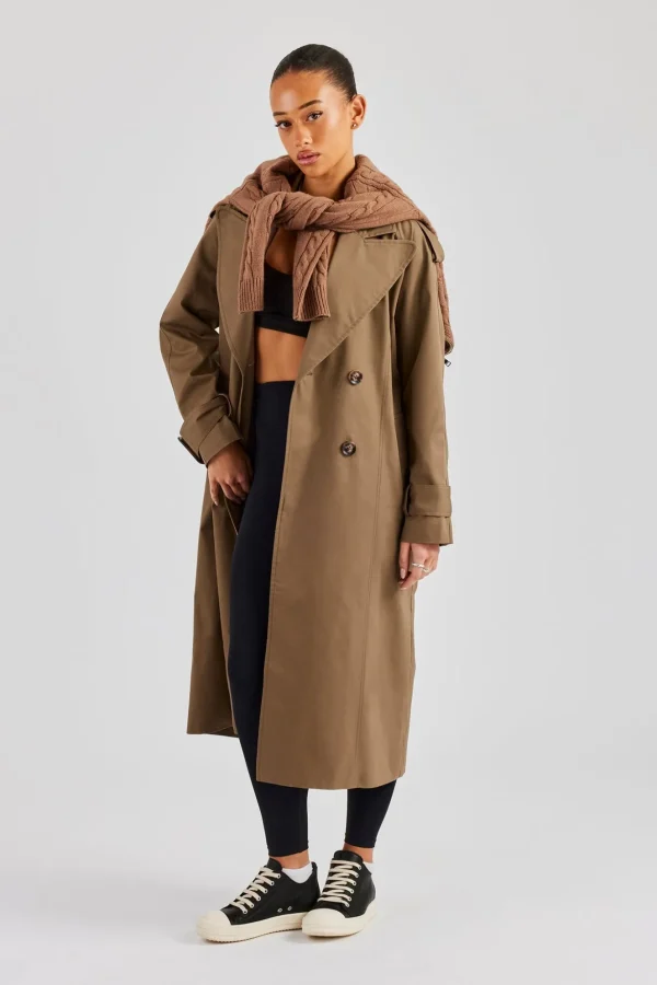 Twill Trench Coat - Taupe