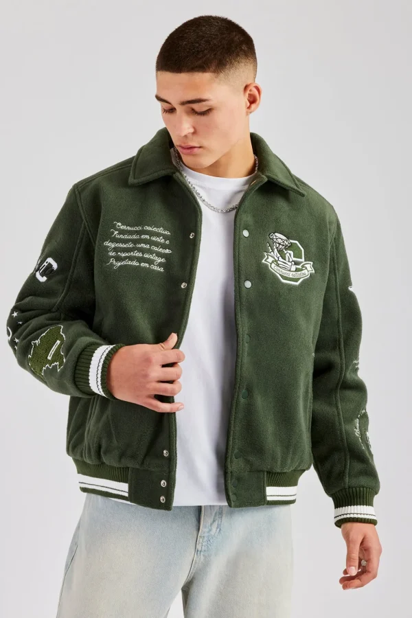 Varsity Harrington Bomber Jacket - Green