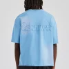 Washed Applique Boxy T-Shirt - Blue