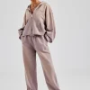 Washed Boxy Fit Zip Through Tracksuit - Mauve