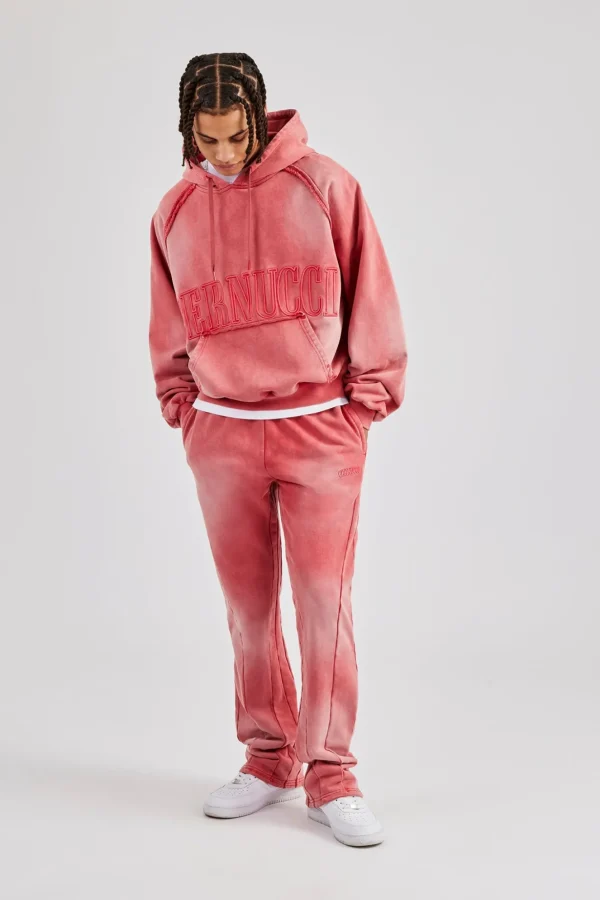 Washed Cernucci Drawcord Tracksuit - Washed Red