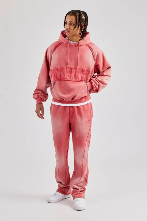 Washed Cernucci Drawcord Tracksuit - Washed Red