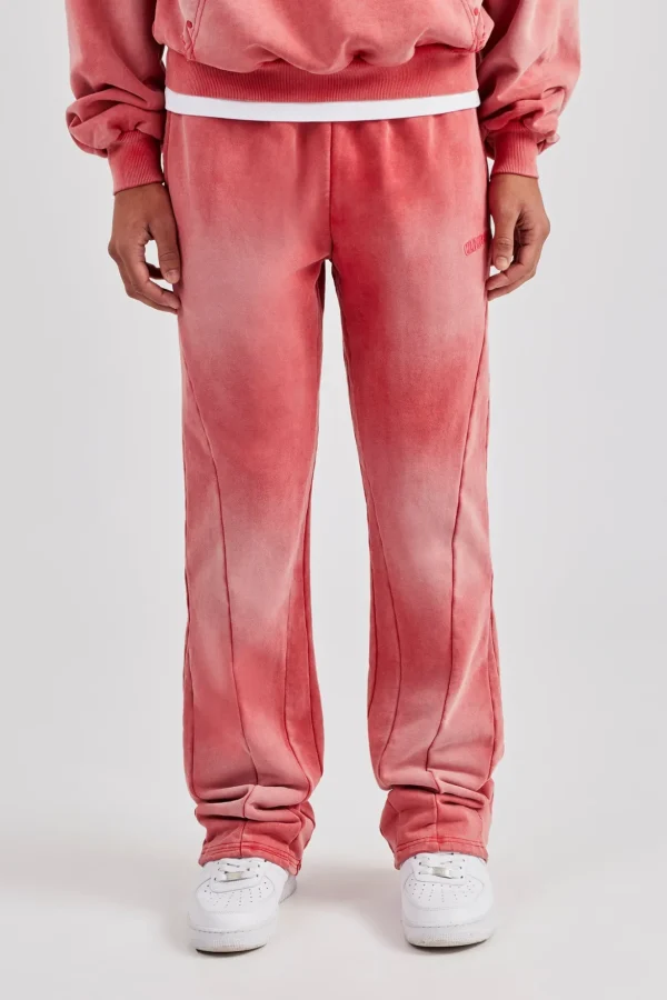 Washed Flared Drawcord Jogger - Washed Red