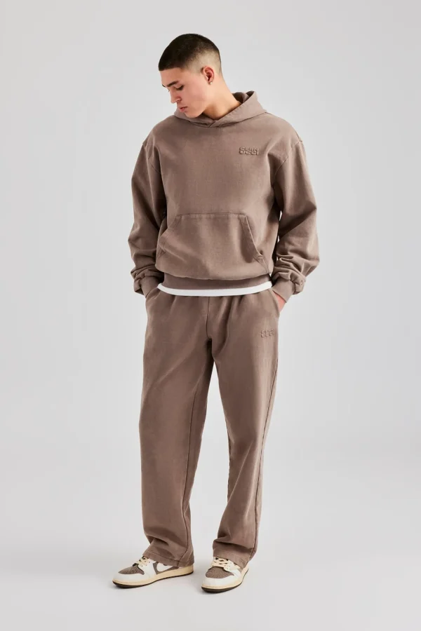 Washed Hooded Tracksuit - Taupe