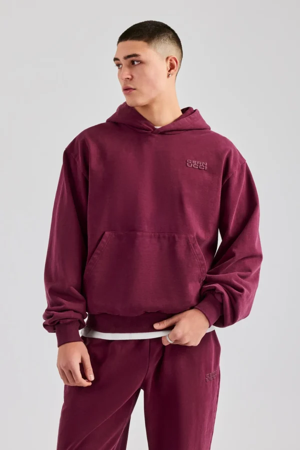 Washed Hoodie - Burgundy