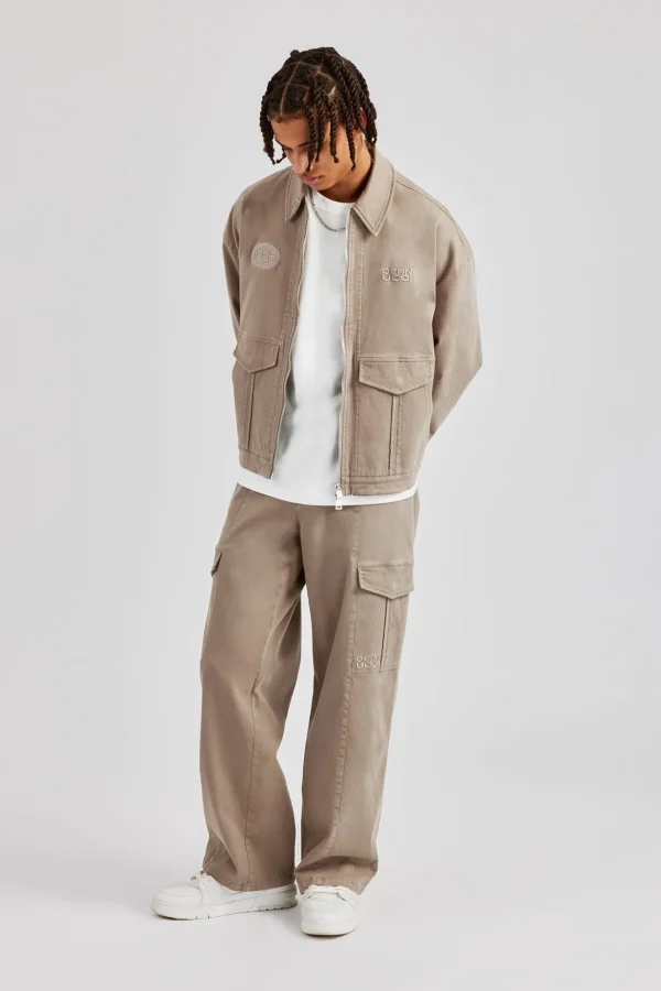 Washed Twill Trouser - Brown