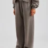 Washed Wide Leg Jogger - Grey