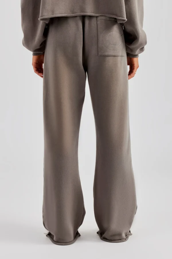 Washed Wide Leg Jogger - Grey