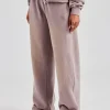 Washed Wide Leg Jogger - Mauve