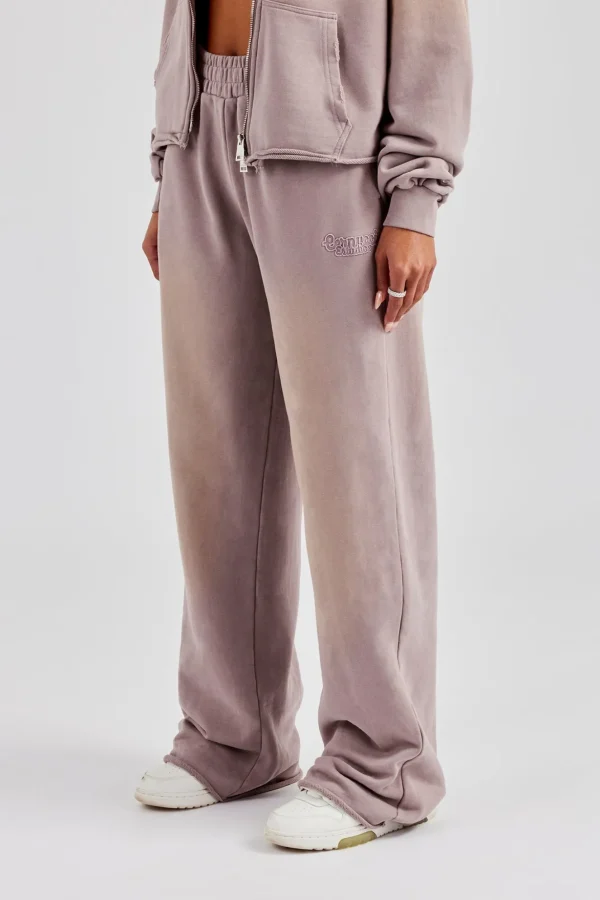 Washed Wide Leg Jogger - Mauve