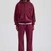 Washed Zip Through Tracksuit - Burgundy