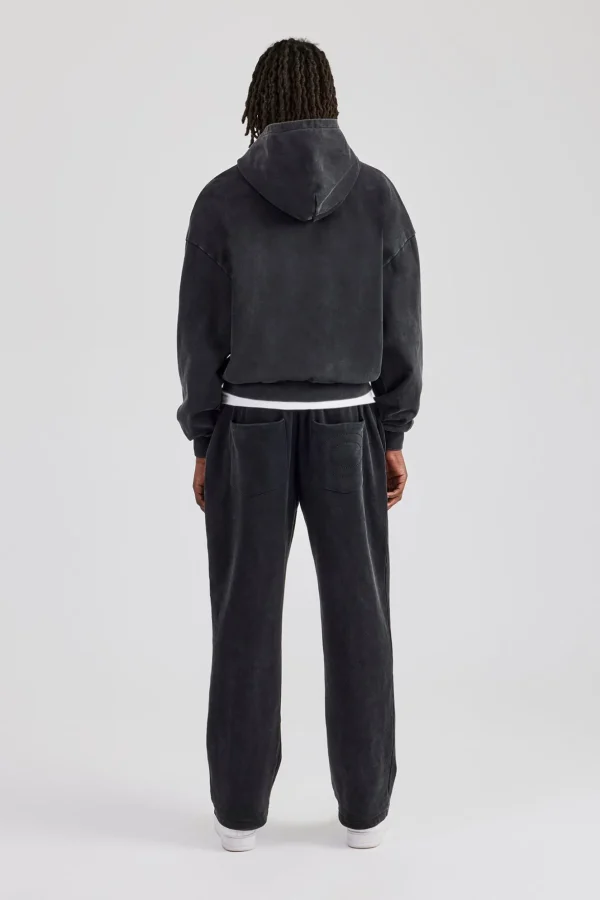 Washed Zip Through Tracksuit - Black