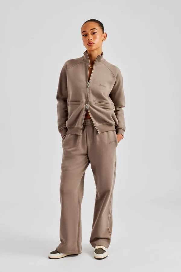 Wide Leg Jogger - Taupe