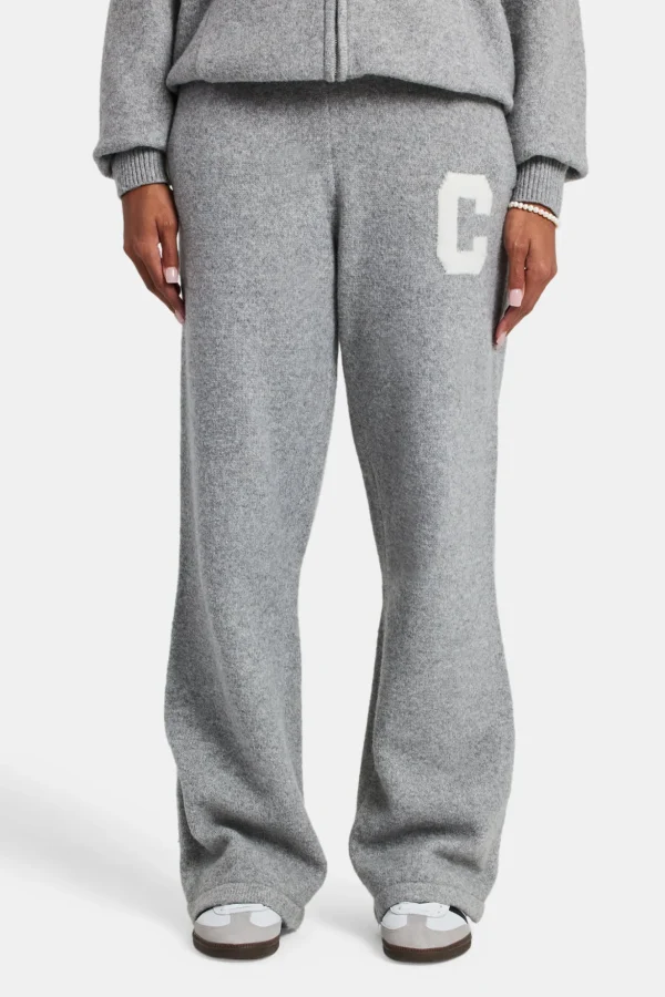 Wide Leg Knitted Jogger - Grey