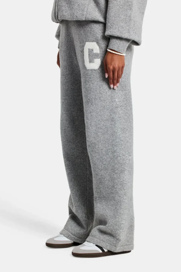 Wide Leg Knitted Jogger - Grey