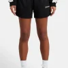 Womens Contrast Panel Shorts - Black