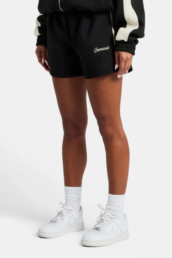 Womens Contrast Panel Shorts - Black