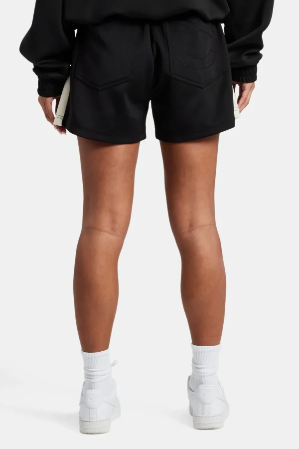 Womens Contrast Panel Shorts - Black