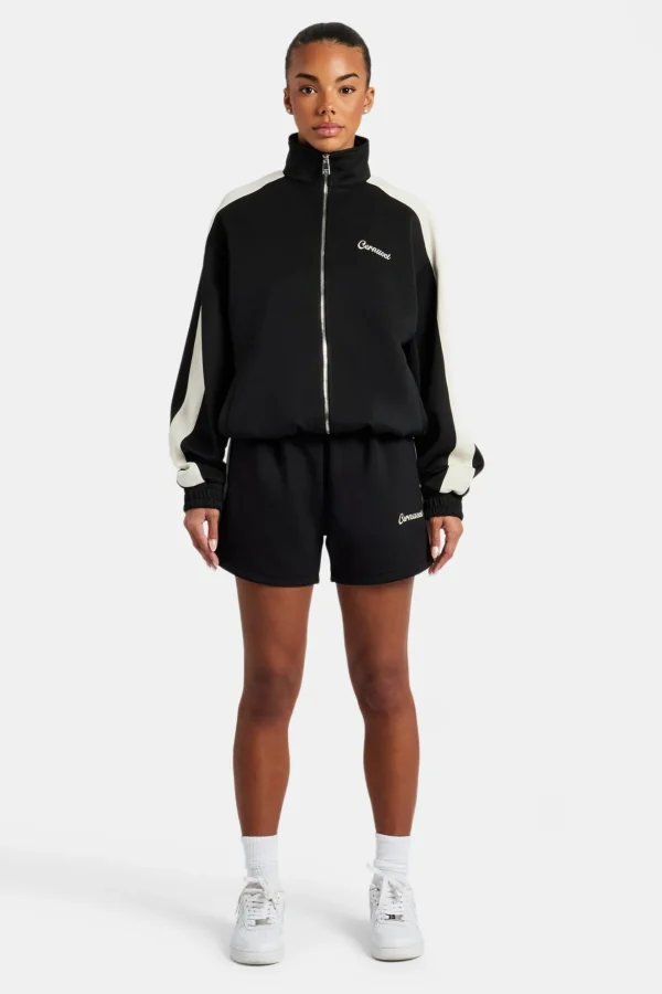 Womens Contrast Panel Shorts - Black