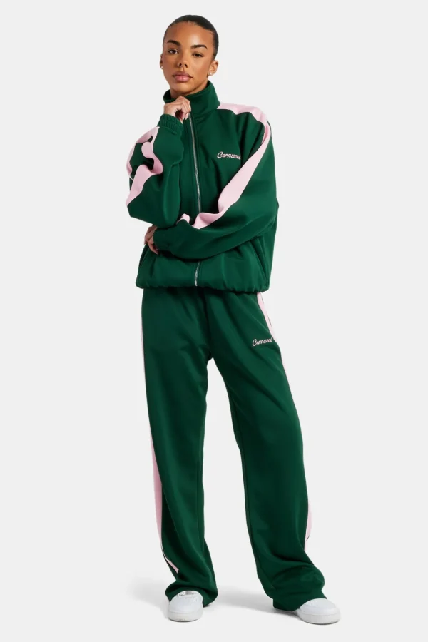 Womens Contrast Panel Tracksuit - Green