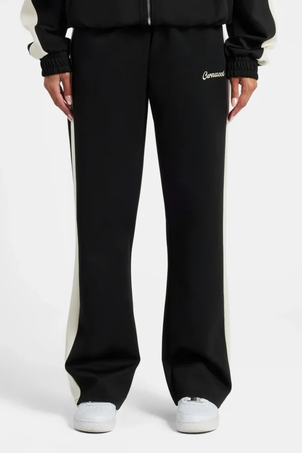 Womens Contrast Panel Track Pant - Black