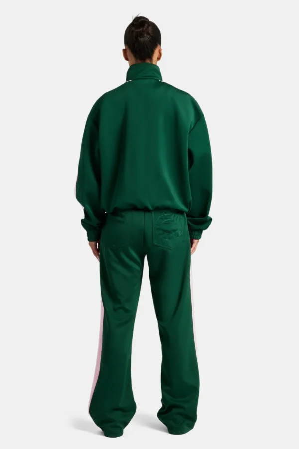 Womens Contrast Panel Tracksuit - Green