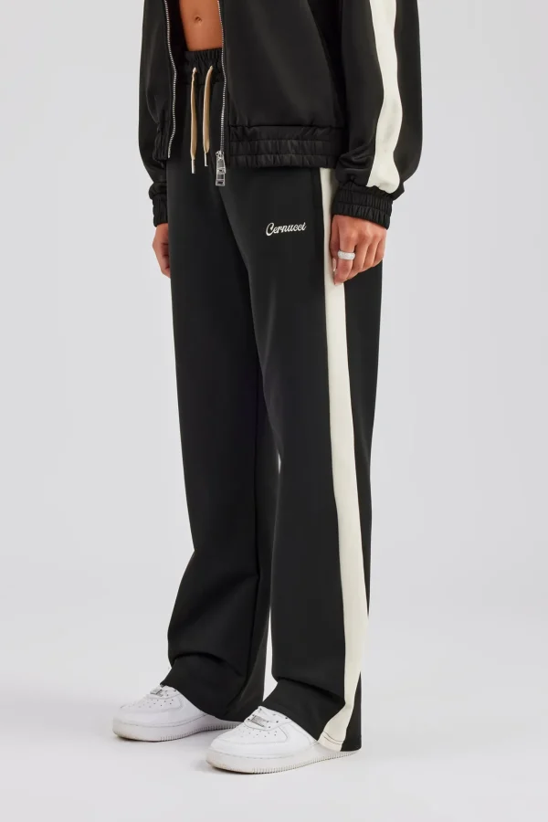 Womens Contrast Panel Tracksuit - Black