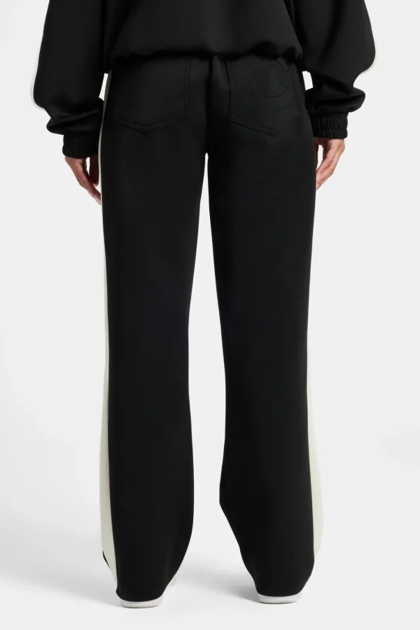 Womens Contrast Panel Track Pant - Black