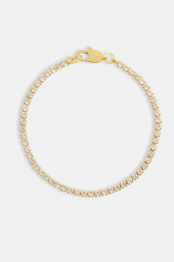 Womens Micro Tennis Bracelet - Gold